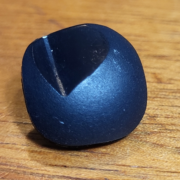 Vintage Black Square Domed Notched Plastic Shank Sewing Buttons ~ 6 Pieces - Picture 2 of 11